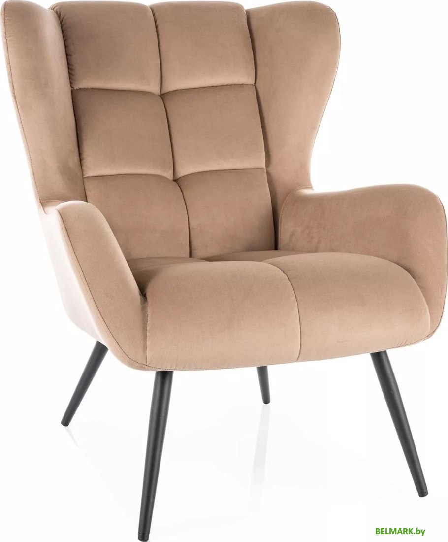 Интерьерное кресло Signal Louis Velvet 28 (бежевый/черный) - фото