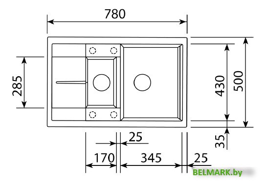 Кухонная мойка Zigmund & Shtain Rechteck 780.2 (осенняя трава) - фото2