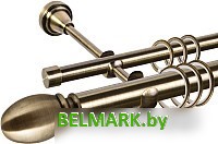 Карниз для штор АС ФОРОС Grace D25Г/16Г + наконечники Белуно (3м, антик) - фото