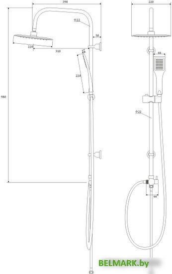 Душевая система Deante Vero NBV 051K - фото2