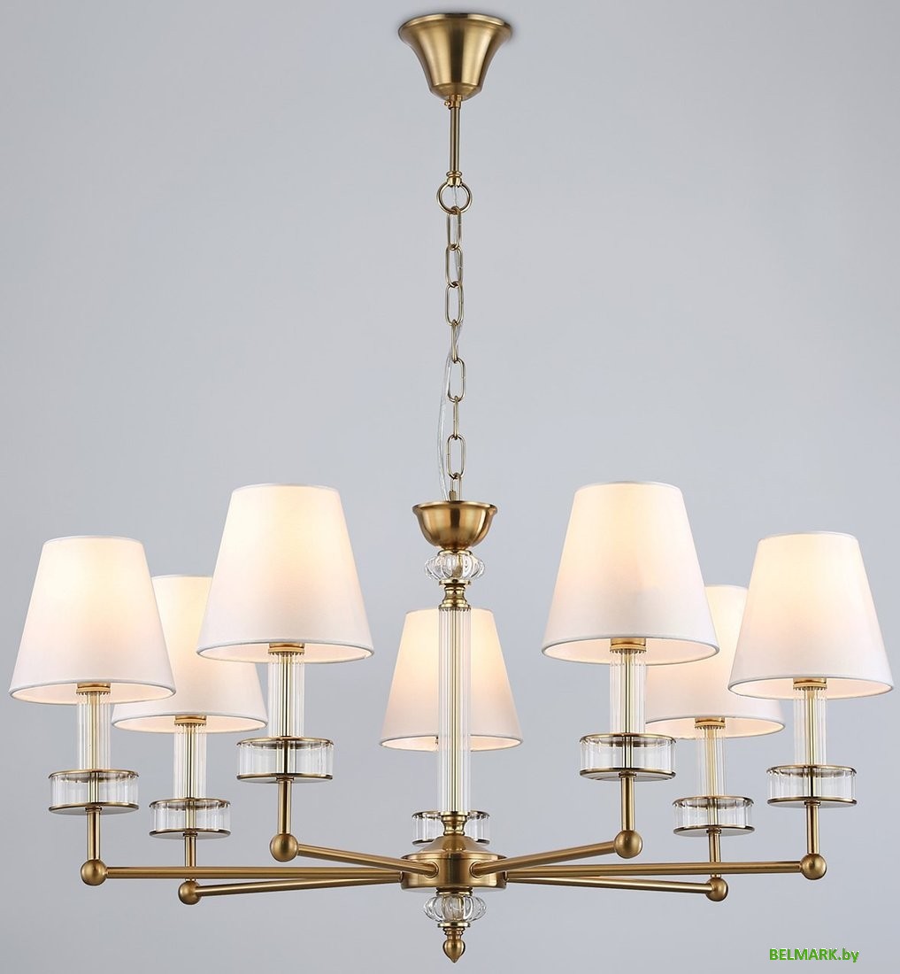 Подвесная люстра Ambrella LH71023/7 BS/WH (латунь/белый) - фото