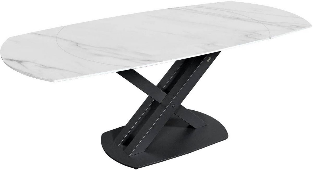 Кухонный стол Sheffilton SHT-T75 (белый мрамор/черный) - фото
