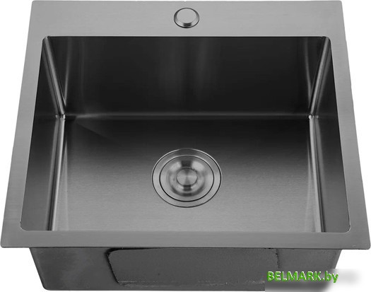 Кухонная мойка GranFest Metal нержавеющая сталь AISI 304 PVD GF-5045 Графит (с сифоном) - фото
