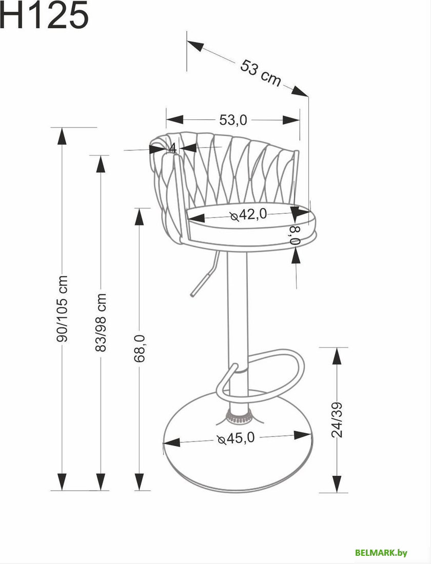 Стул Halmar H125 (серый/черный) - фото2