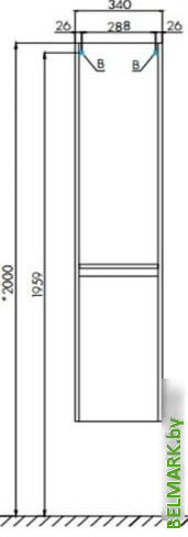 Акватон Шкаф-пенал Лондри 34 1A236203LH010 (белый) - фото2