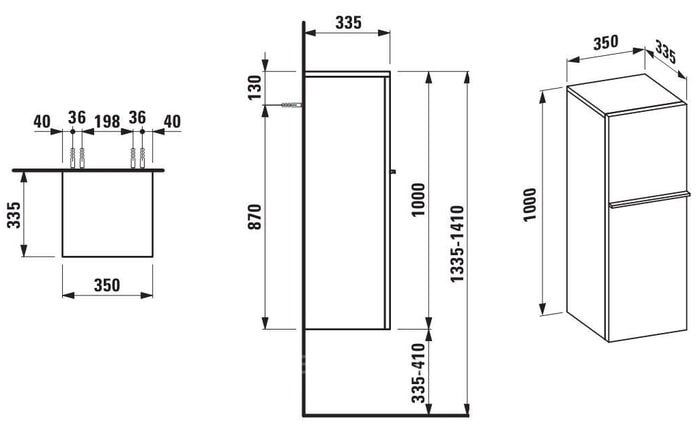 Laufen Шкаф-полупенал Case Palace 4020110754751 - фото2