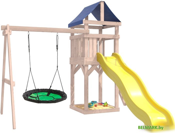 Игровой комплекс National Tree Company С качелями гнездо IgroWoods ДКНП-4 (не окрашен) - фото