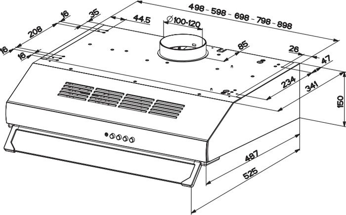Кухонная вытяжка Faber 741 PB W A60 - фото2