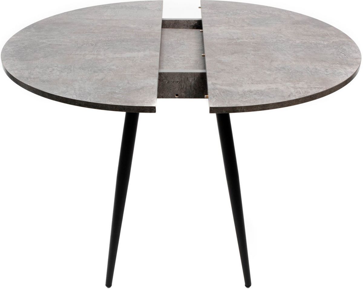 Кухонный стол ВВР Элип (камень темный/черный конус, ЛДСП) - фото2