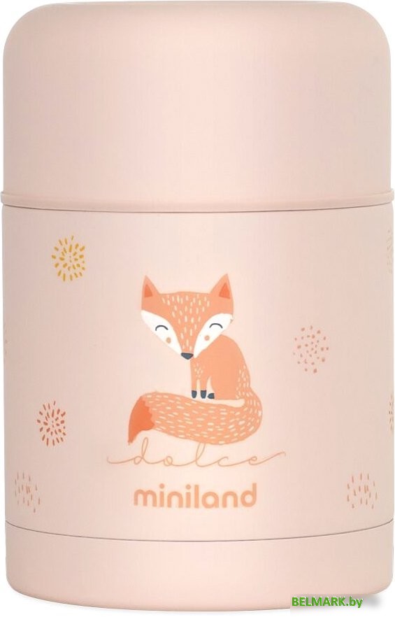 Термос для еды Miniland Thermy Dolce 600мл (розовый/лисенок) - фото