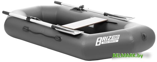 Гребная лодка Тонар Бриз 190 (с веслами, серый) - фото