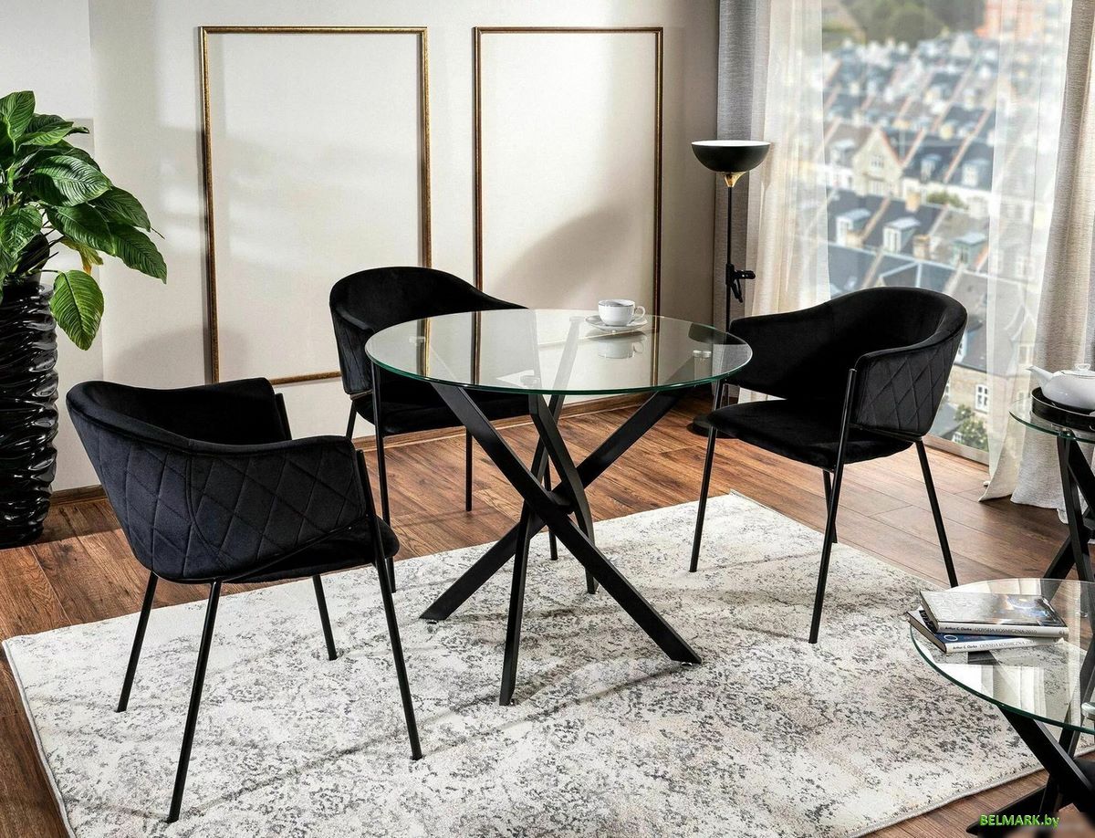 Кухонный стол Signal Agis AGISC (прозрачный/черный матовый) - фото