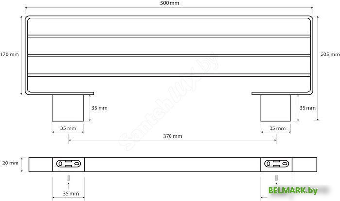 Полка для полотенца Bemeta 135002180 (черный) - фото2