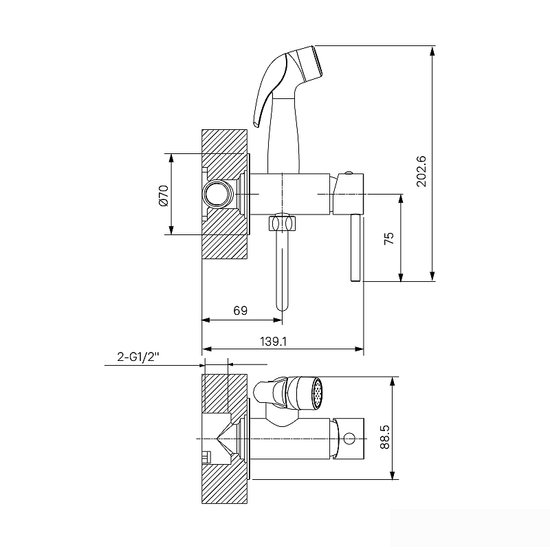 Гигиенический душ Milardo Tidy 001WTR0M08 - фото2