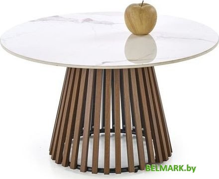 Журнальный столик Halmar Carina (бежевый мрамор/орех) - фото