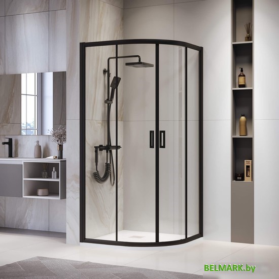 Душевой уголок RGW PA-52B 03085200-14 100x100 (черный/прозрачное стекло) - фото