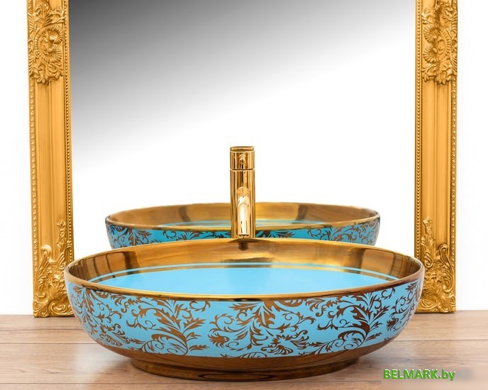 Умывальник Rea Margot (золотистый/синий) - фото2