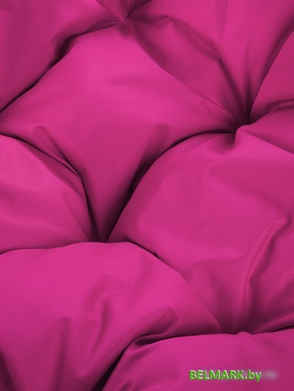 Кресло M-Group Кокос на подставке 11590108 (белый ротанг/розовая подушка) - фото2