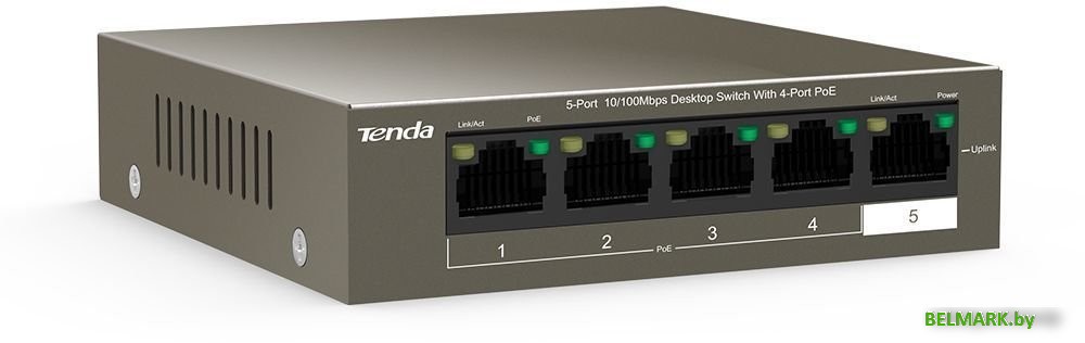 Неуправляемый коммутатор Tenda TEF1105P-4-63W - фото2