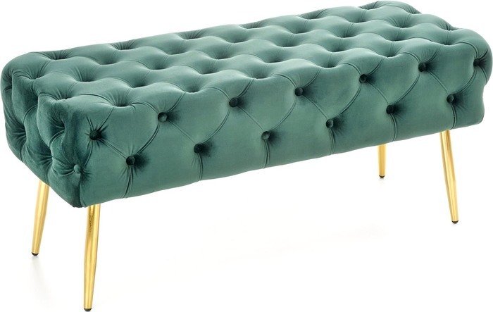 Пуфик Halmar Athena (темно-зеленый/золотой) - фото