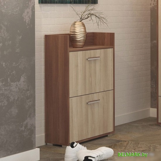 Тумба для обуви Памир 2С (шимо темный/шимо светлый) - фото