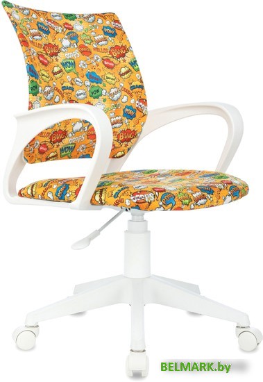 Компьютерное кресло Бюрократ Burokids 1 (оранжевый бэнг/пластик белый) - фото