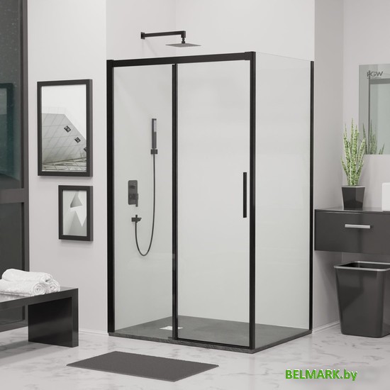 Душевой уголок RGW LE-41B (LE-12B + Z-050-2B) 34124187-014 170x80 (черный/прозрачное стекло) - фото2