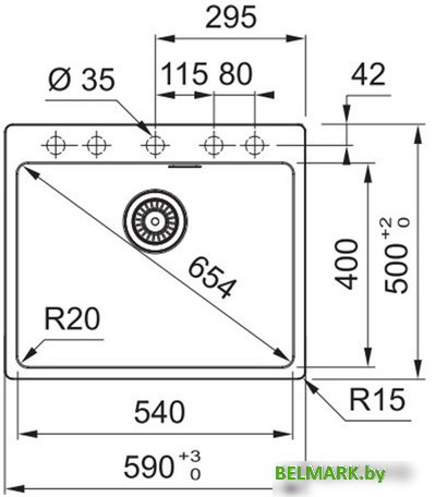 Кухонная мойка Franke MRG 610-54 FTL 114.0696.194 (черный матовый) - фото2