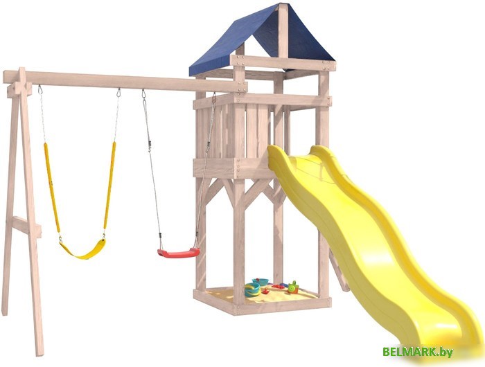 Игровой комплекс National Tree Company С гибкими качелями IgroWoods ДКНП-11 (не окрашен) - фото