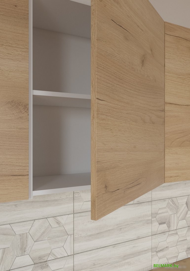 Готовая кухня Интермебель Микс Топ-24 1.9x1.52м левая (белый премиум/дуб крафт золотой/венато) - фото2