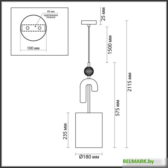 Подвесная люстра Odeon Light Bagel 5410/1A - фото2