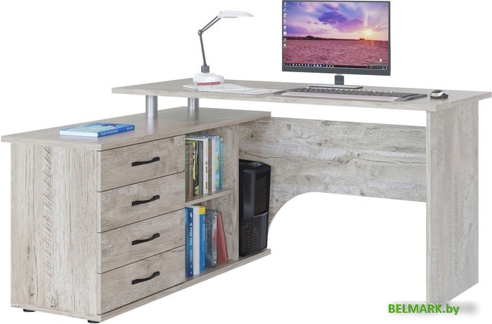 Компьютерный стол Сокол КСТ-109 левый (дуб юкон) - фото