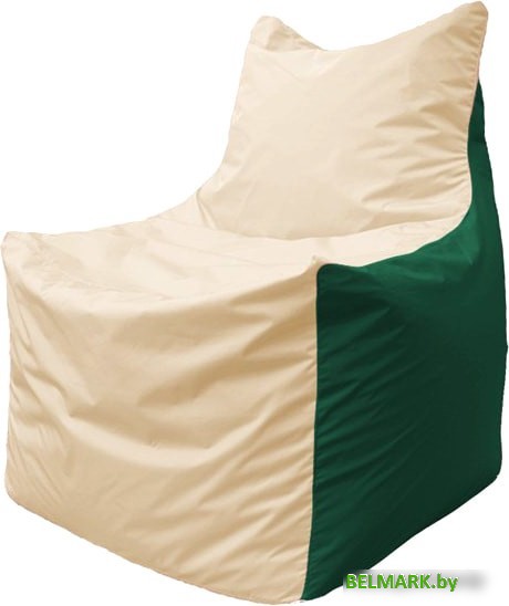 Кресло-мешок Flagman Фокс Ф2.1-137 (слоновая кость/тёмно-зелёный) - фото