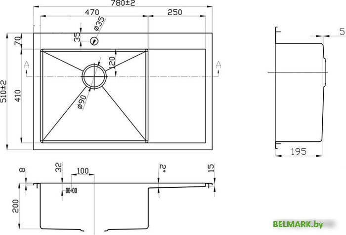 Кухонная мойка ZorG SZR-7851-L - фото2