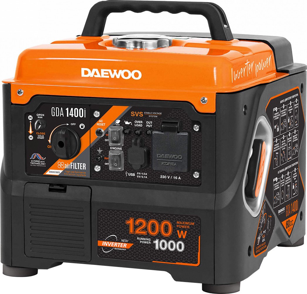 Бензиновый генератор Daewoo Power GDA 1400i - фото