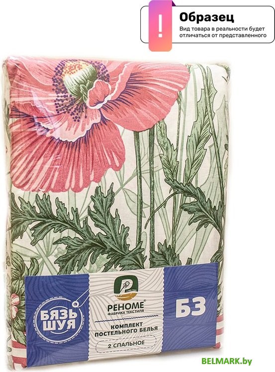 Постельное белье Реноме 2сп с Евро простыней Шуя 215491 (бязь) - фото2