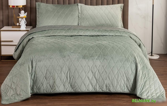 Набор текстиля для спальни Sofi De MarkO Деметра 160х220 Пок-5303зл-160х220 (зеленый) - фото