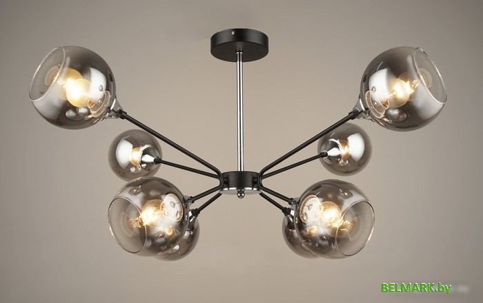 Люстра средней высоты Mirastyle SX-N-8326/8 BK+CH - фото2