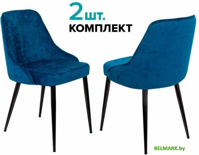 Стул Бюрократ KF-5 2 шт (темно-синий Velvet 29/черный) - фото
