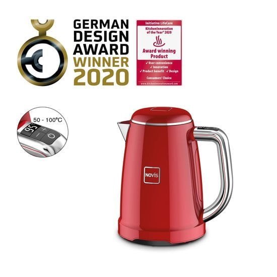 Электрочайник NOVIS Iconic Line KTC1 (красный) - фото