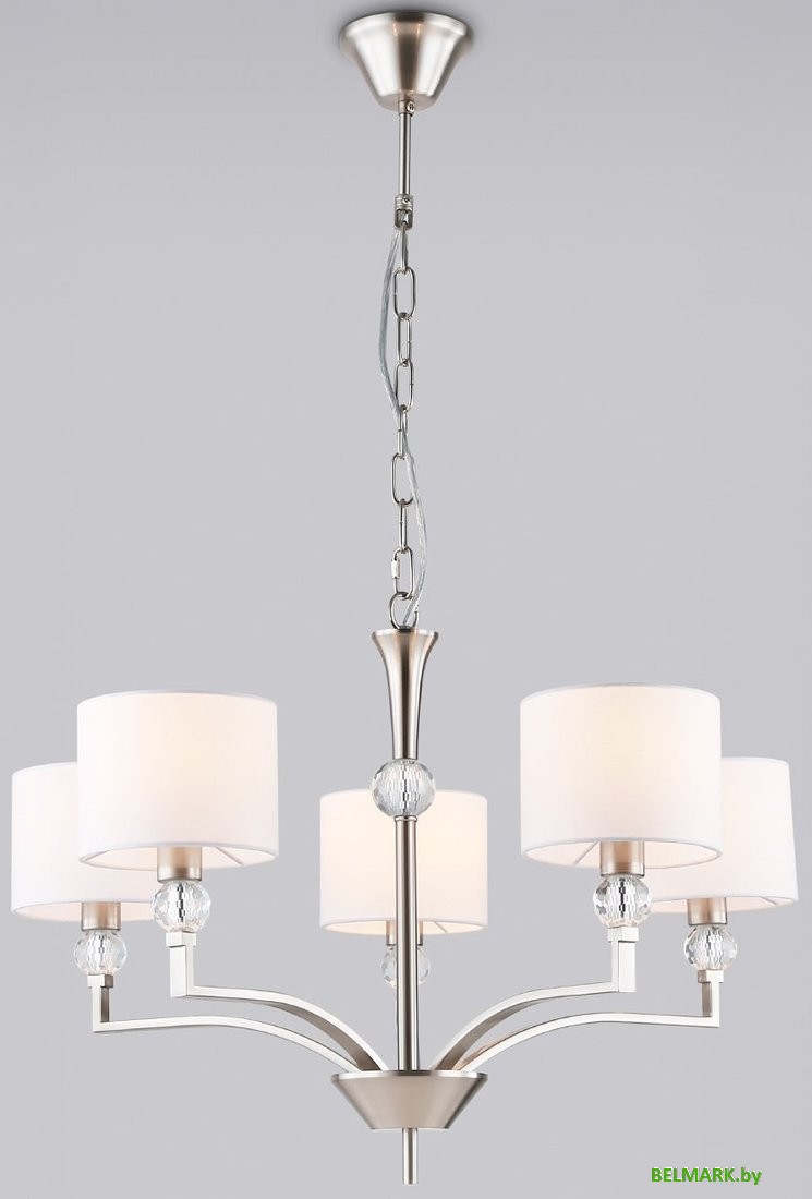 Подвесная люстра Ambrella LH71121/5 SN/WH (никель/белый) - фото