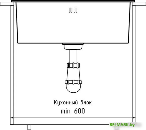 Кухонная мойка GranFest Metal нержавеющая сталь AISI 304 PVD GF-5344 графит (с сифоном) - фото2