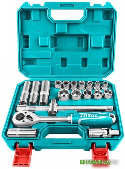 Набор трещотка с головками Total THT121201 (20 предметов) - фото