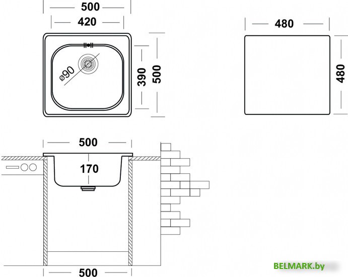 Кухонная мойка Ukinox Спектр SPM500.500-GT6K-C - фото2