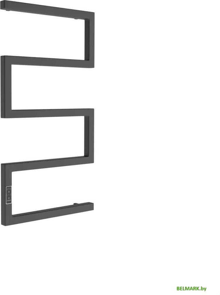 Полотенцесушитель Маргроид Ferrum Snake СНШ профильный 80*50 Черный матовый, скрытого монтажа, таймер слева - фото