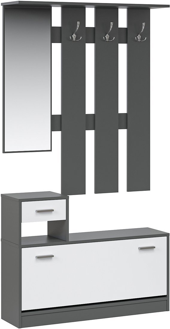 Стенка Империал Интер (антрацит/белый) - фото