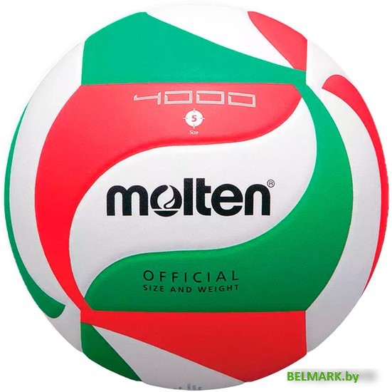 Волейбольный мяч Molten V5M4000-X (5 размер, белый/красный/зеленый) - фото