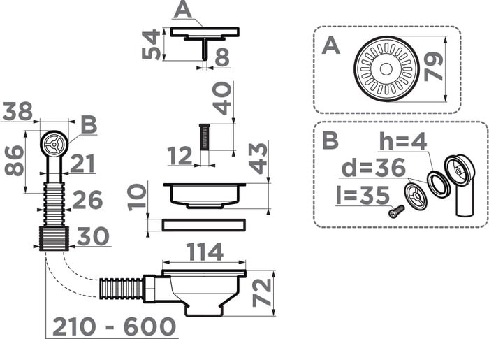 Слив-перелив Omoikiri D-01 AB 4996529 - фото2