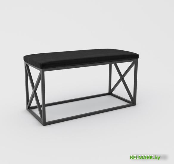 Банкетка Hype Mebel Куб (черный/черный) - фото