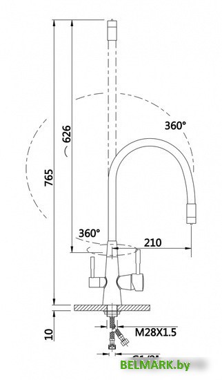 Смеситель Hansen 15080GC - фото2